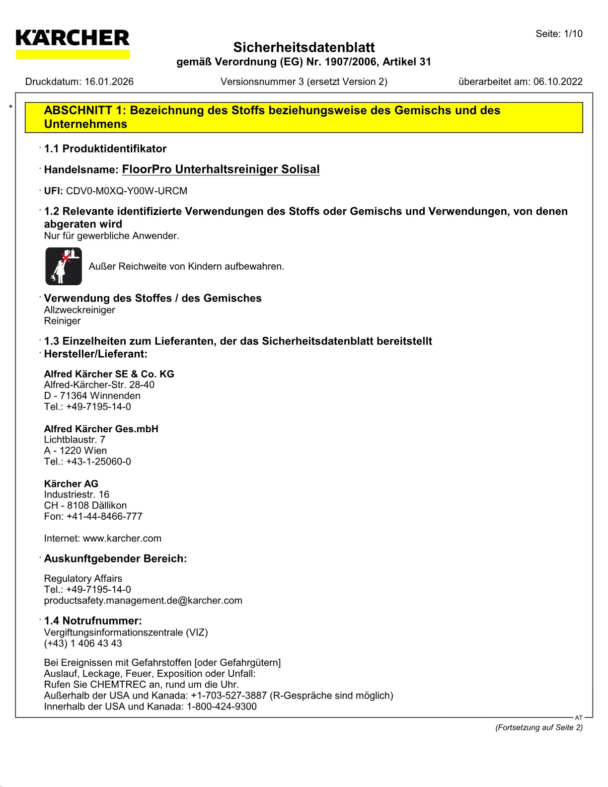 Sicherheitsdatenblatt