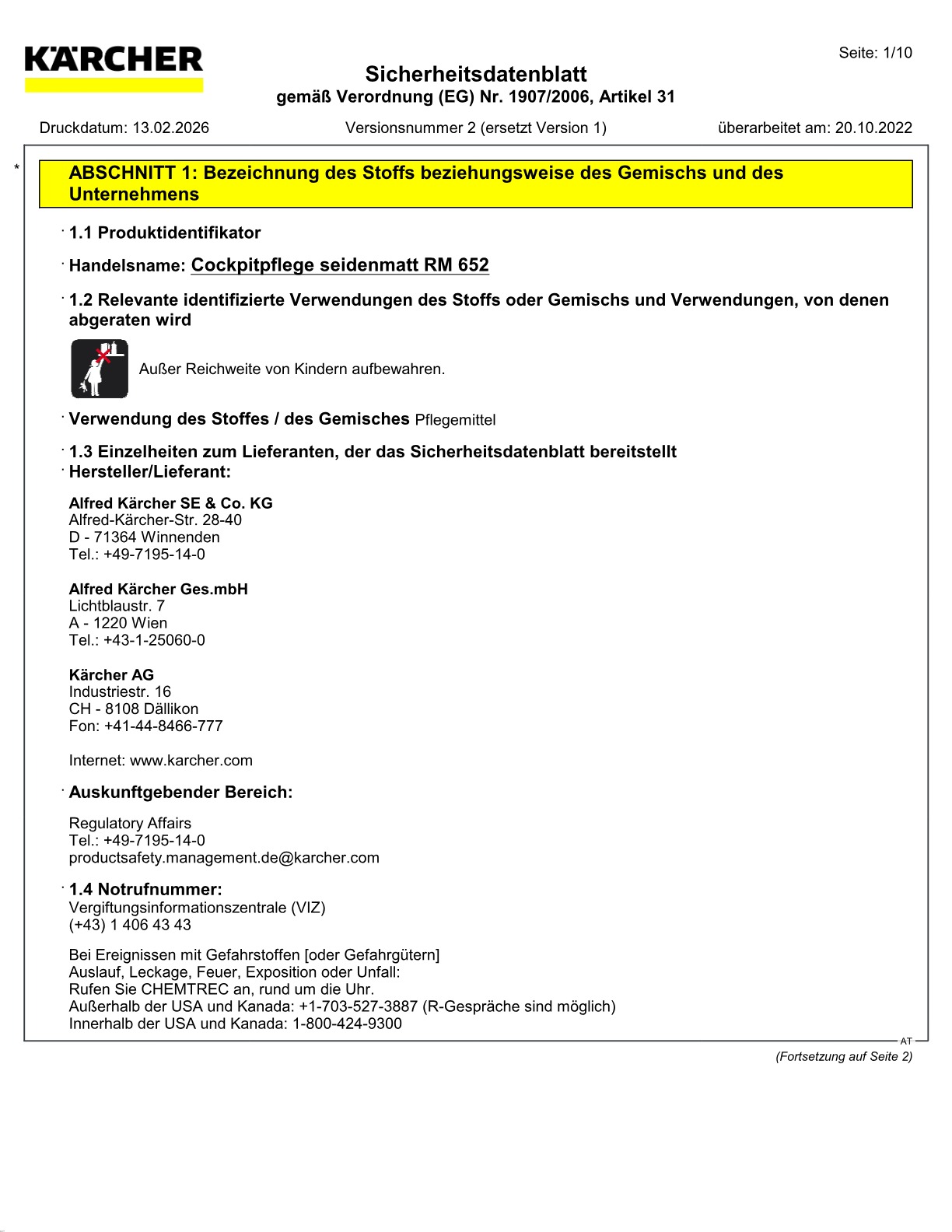 Sicherheitsdatenblatt