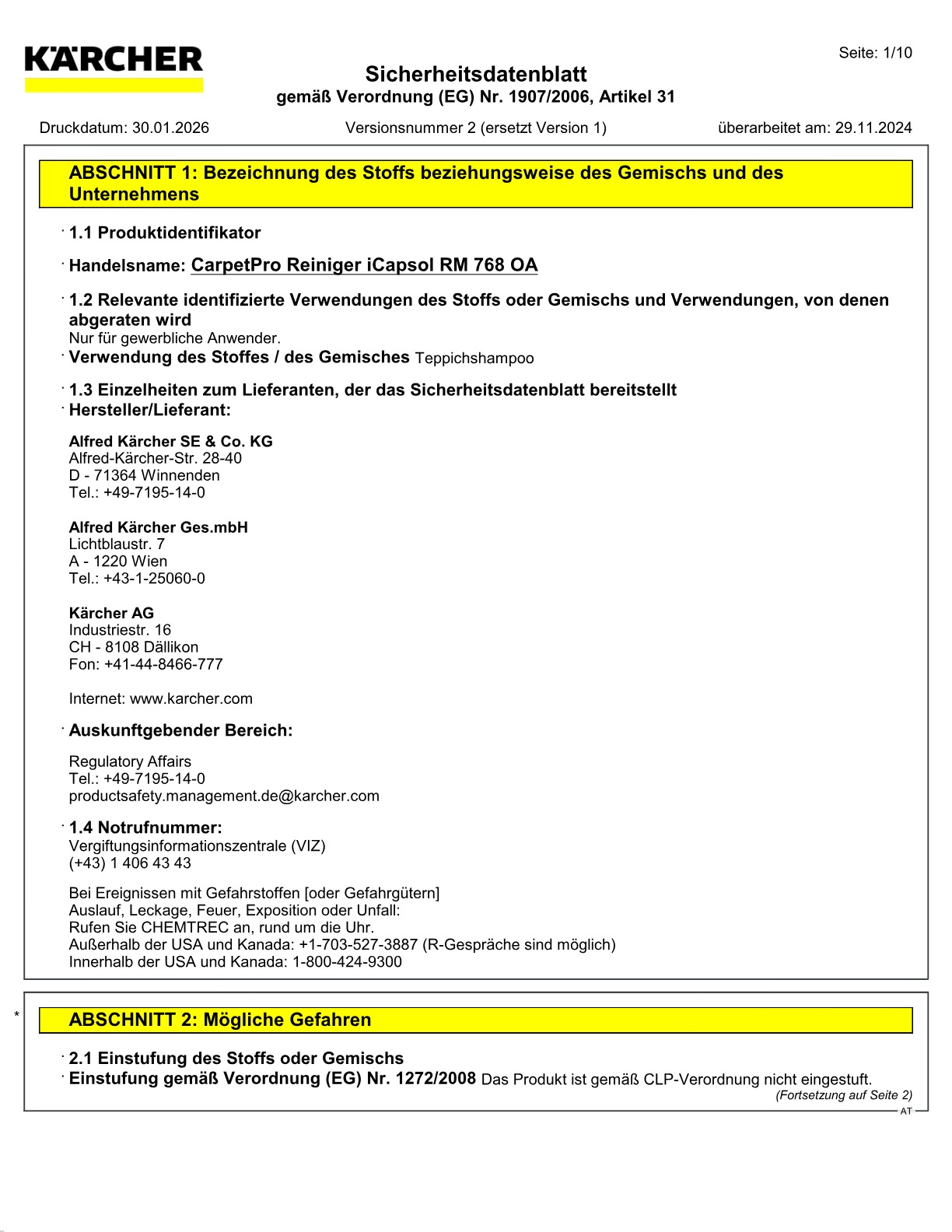 Sicherheitsdatenblatt