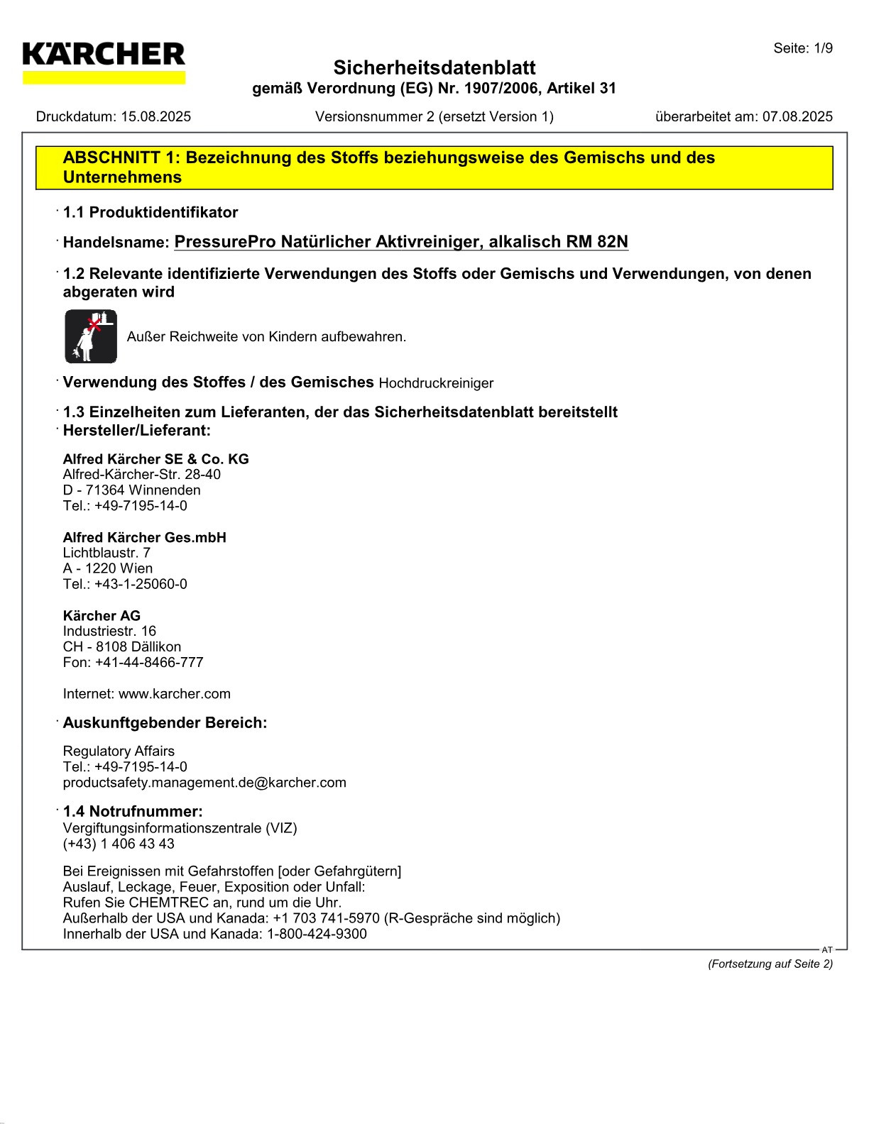 Sicherheitsdatenblatt
