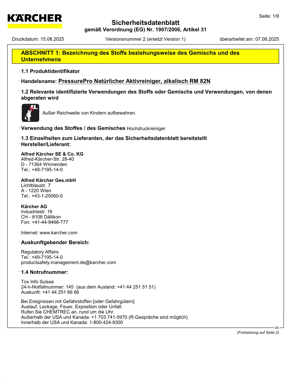 Sicherheitsdatenblatt