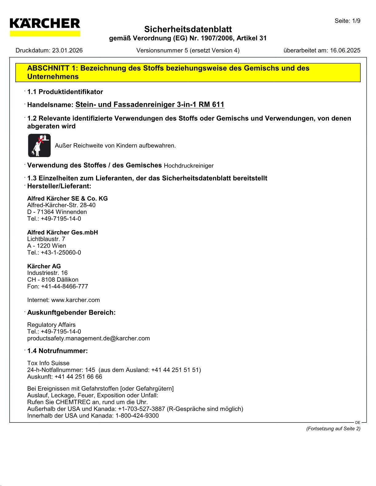 Sicherheitsdatenblatt