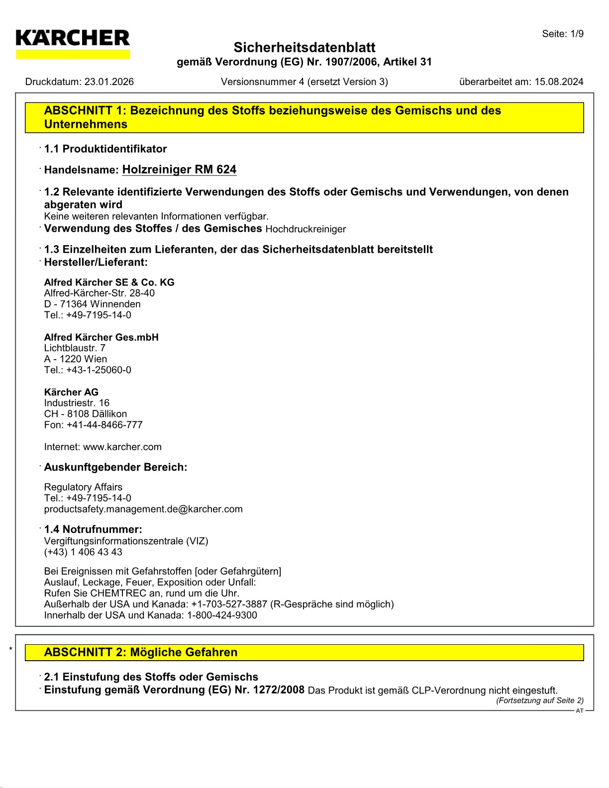 Sicherheitsdatenblatt