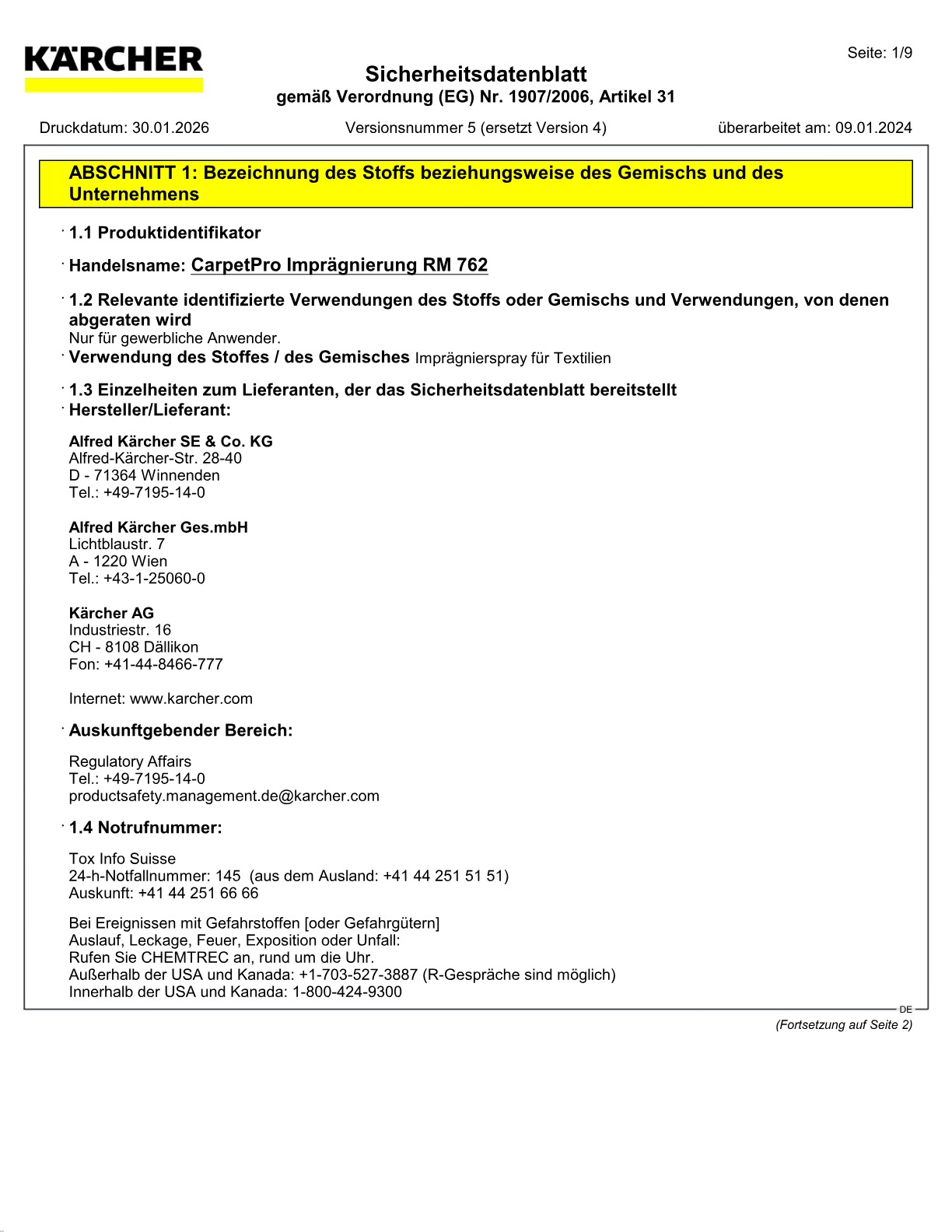 Sicherheitsdatenblatt