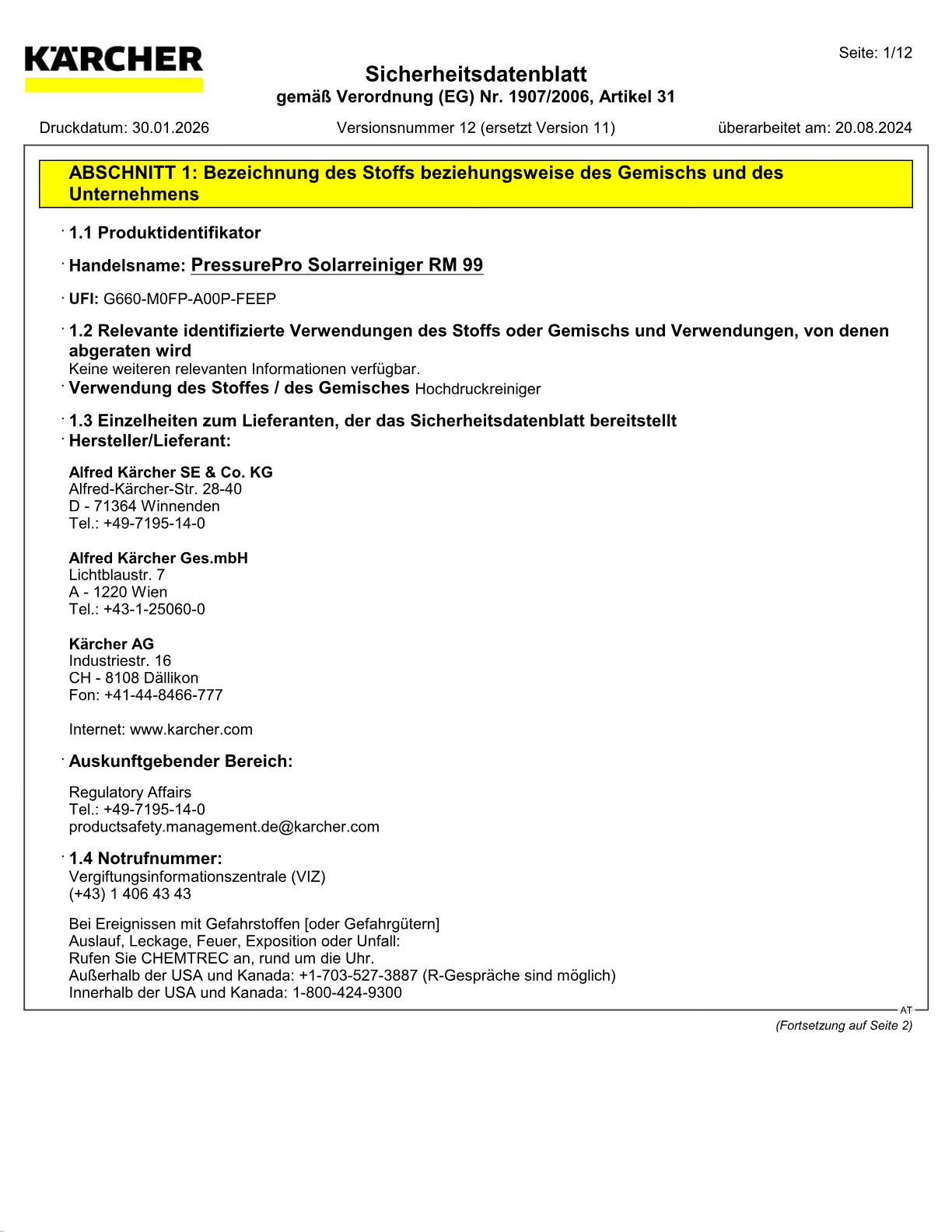 Sicherheitsdatenblatt