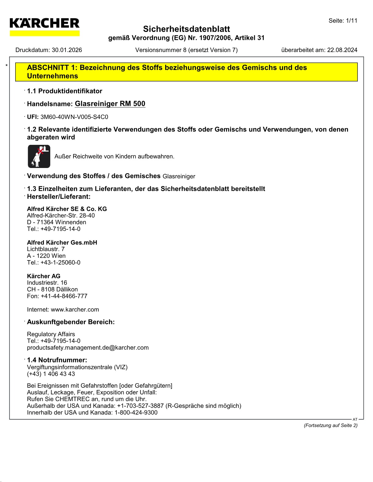 Sicherheitsdatenblatt