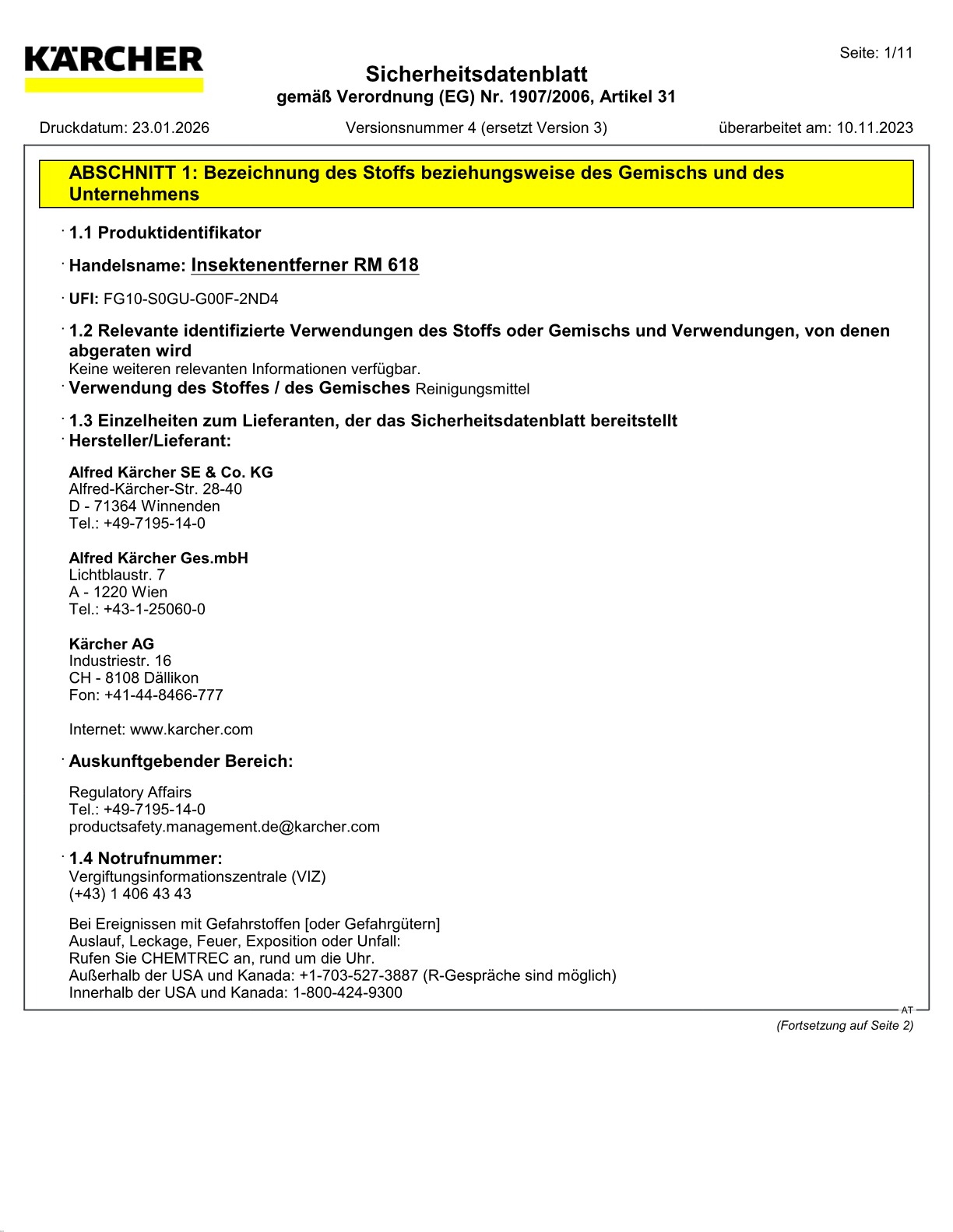 Sicherheitsdatenblatt