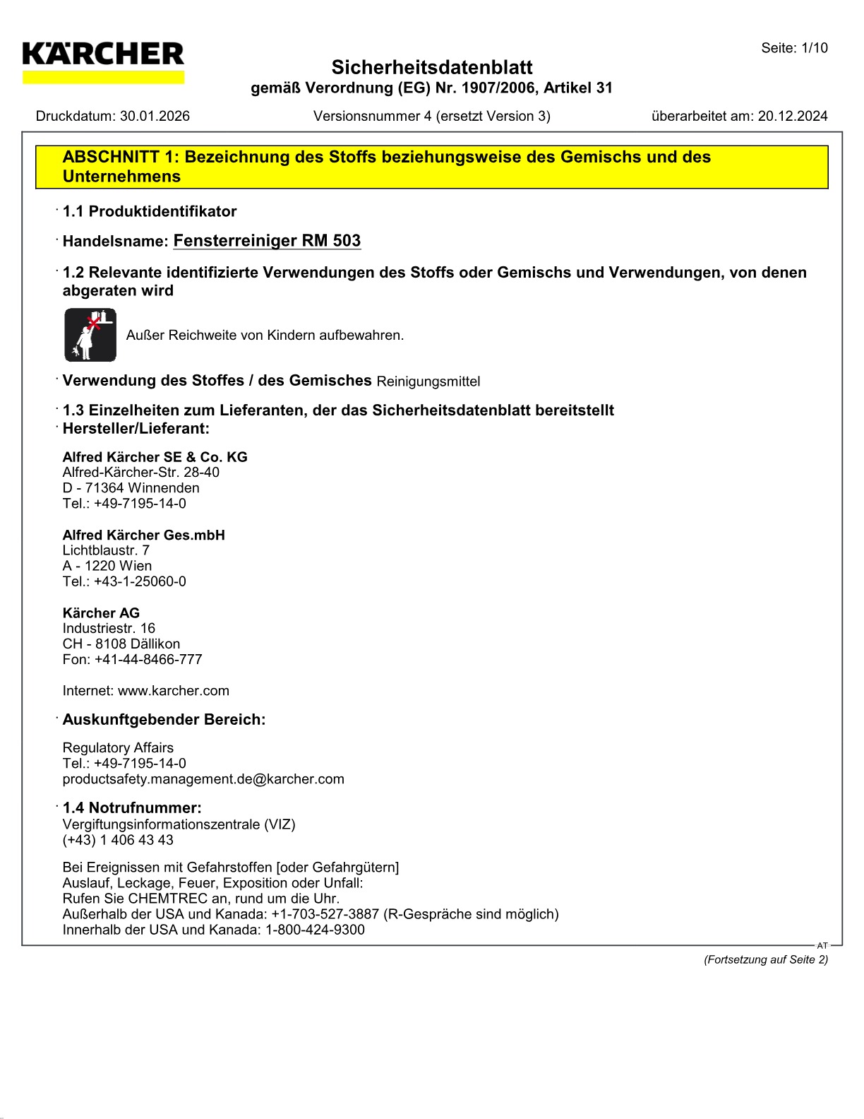 Sicherheitsdatenblatt
