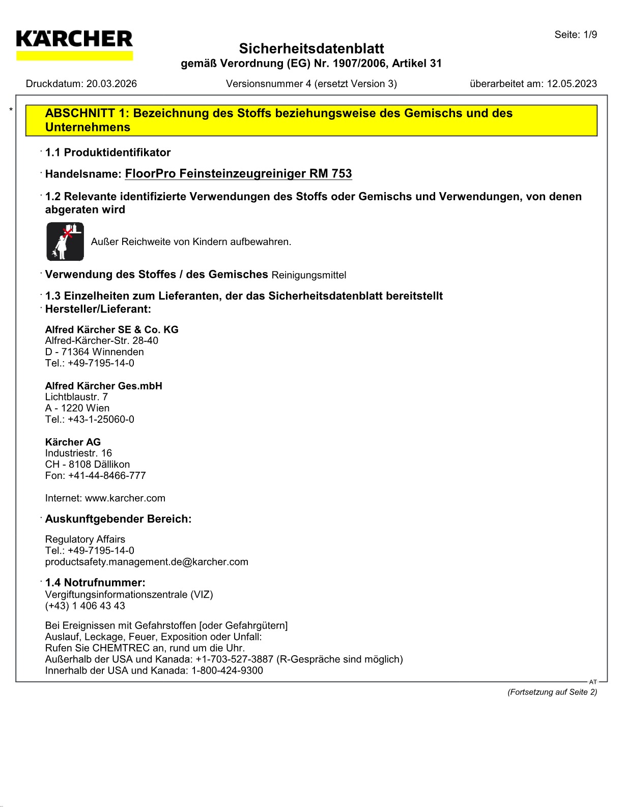 Sicherheitsdatenblatt