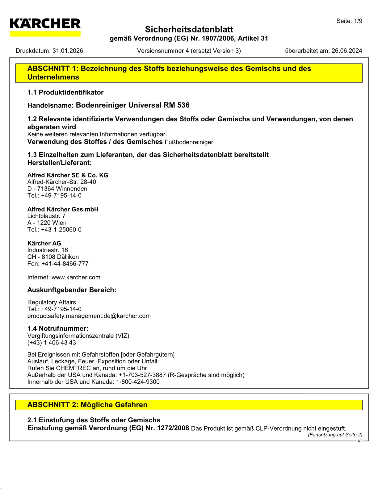 Sicherheitsdatenblatt