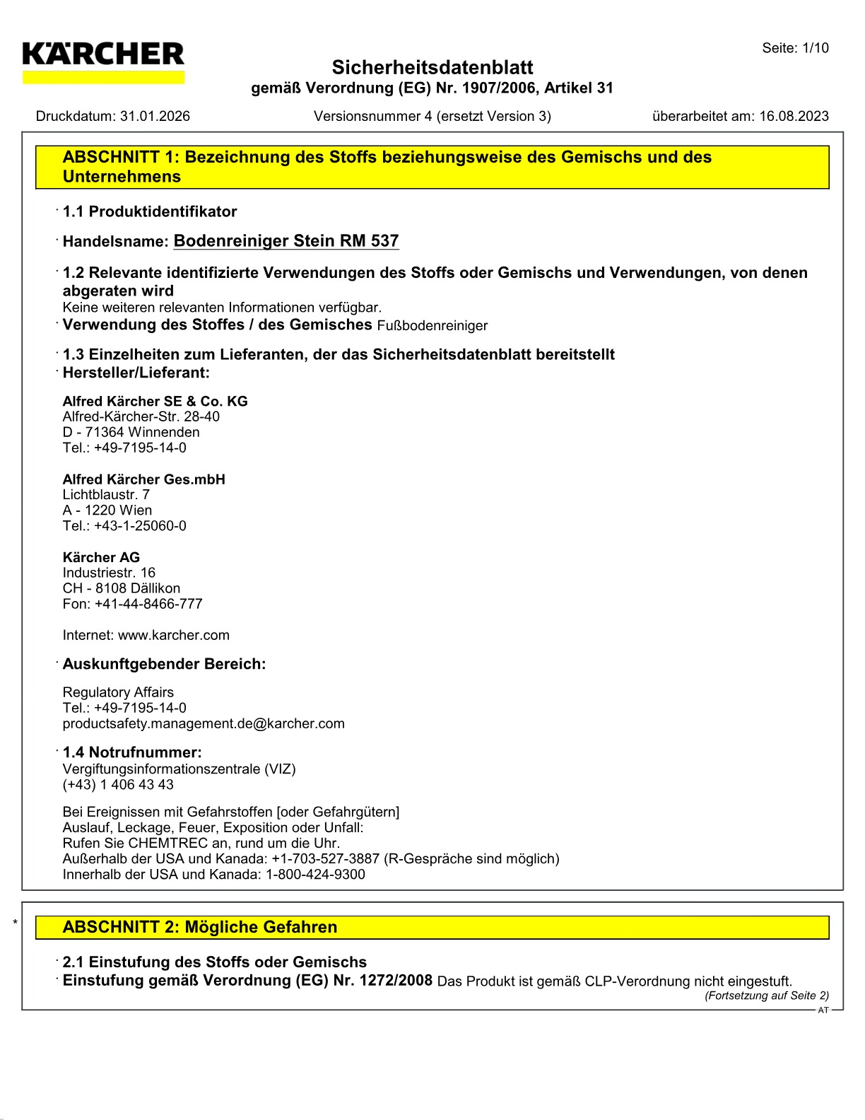 Sicherheitsdatenblatt