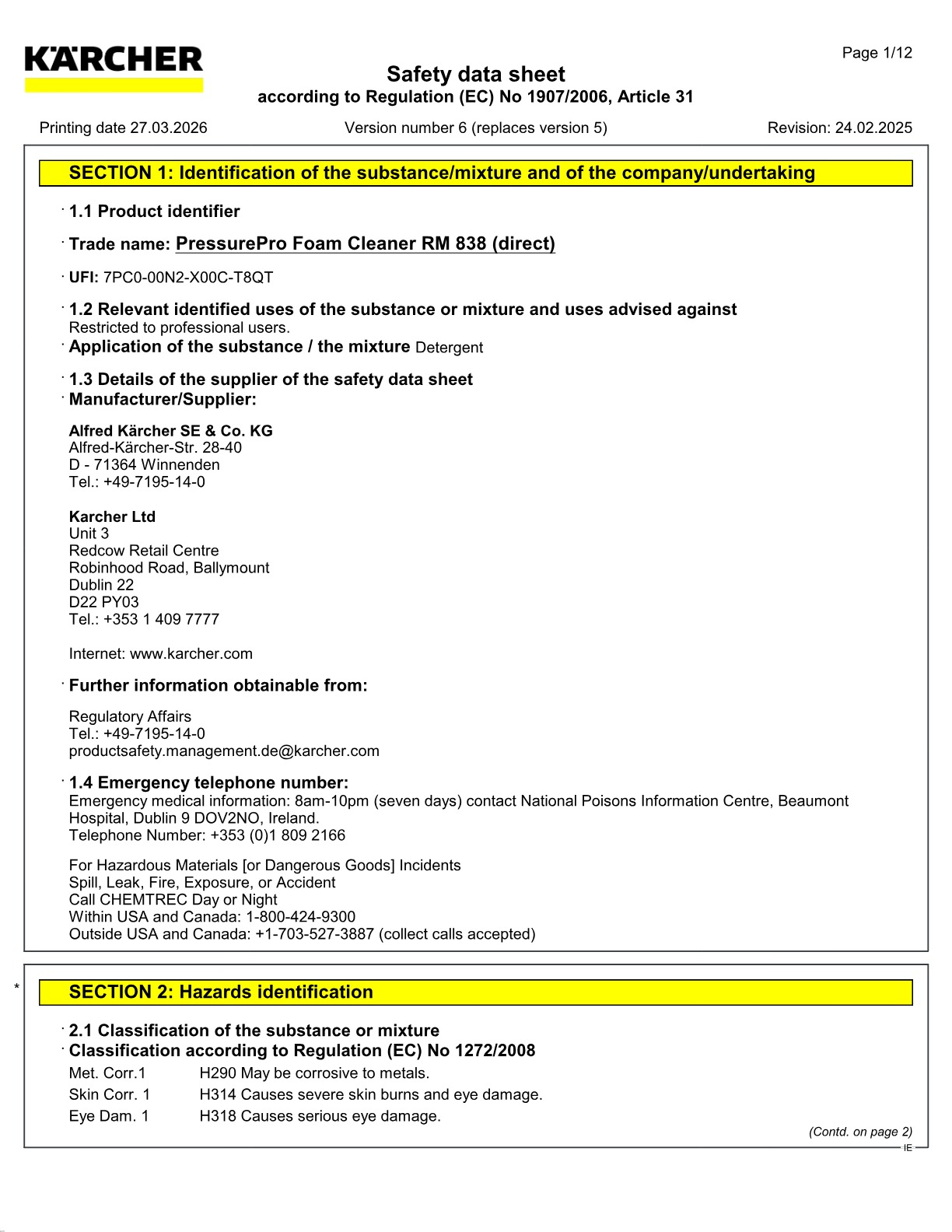 Safety data sheet