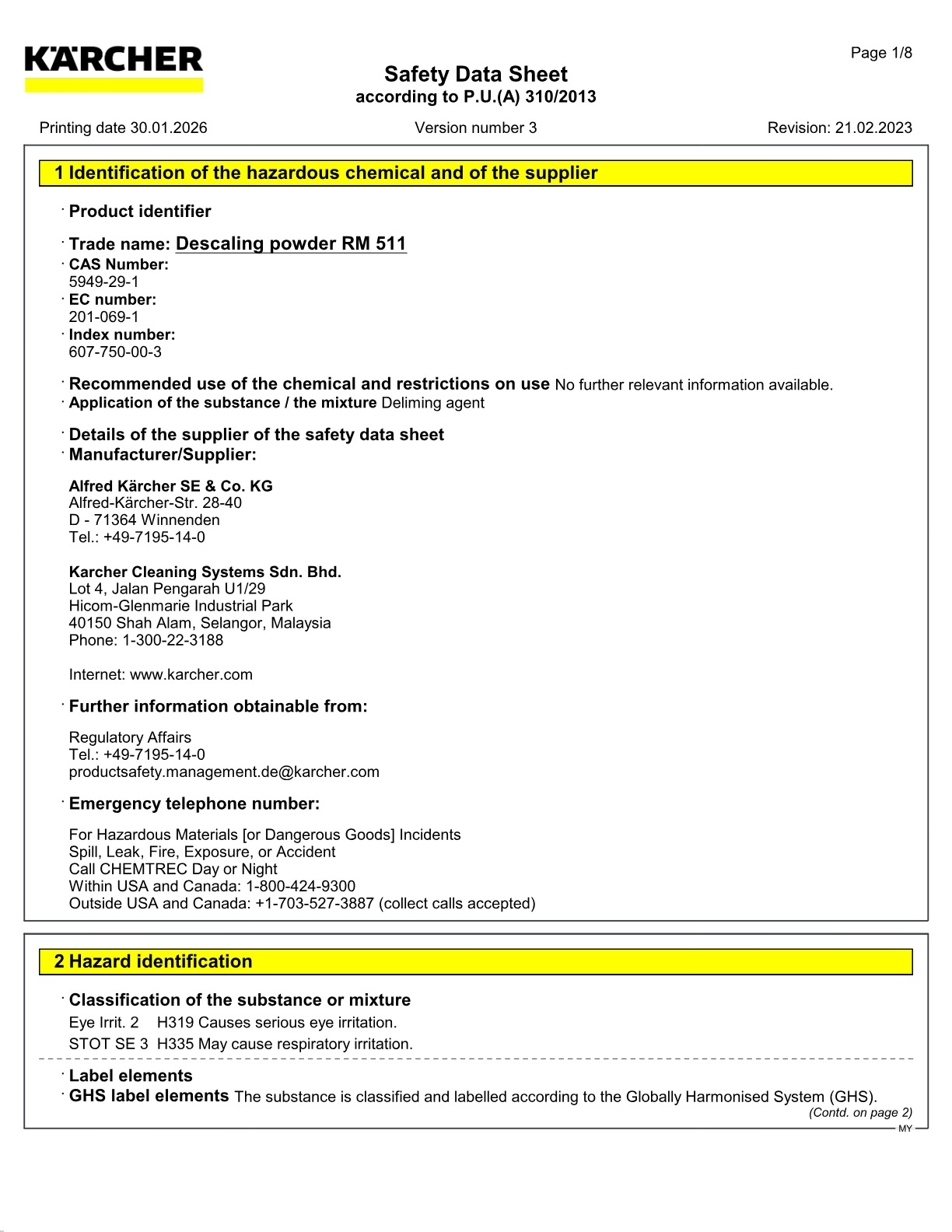 Safety data sheet