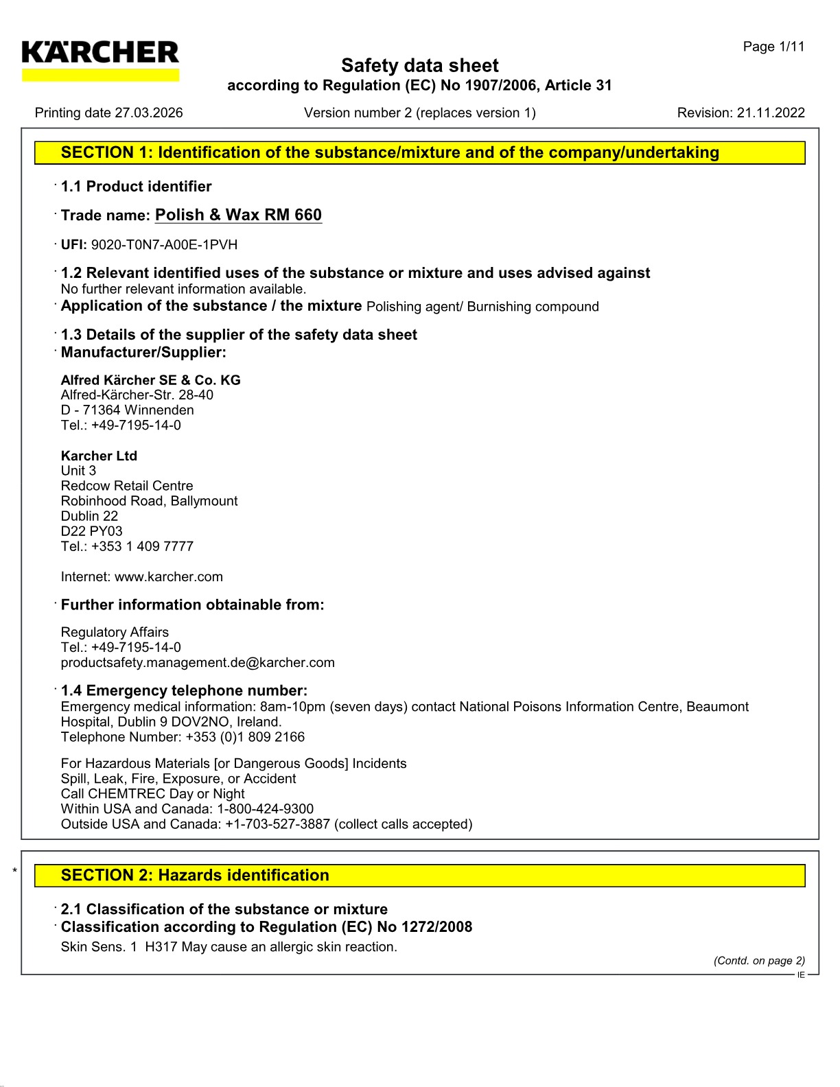 Safety data sheet