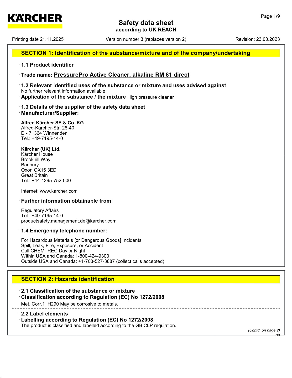 Safety data sheet