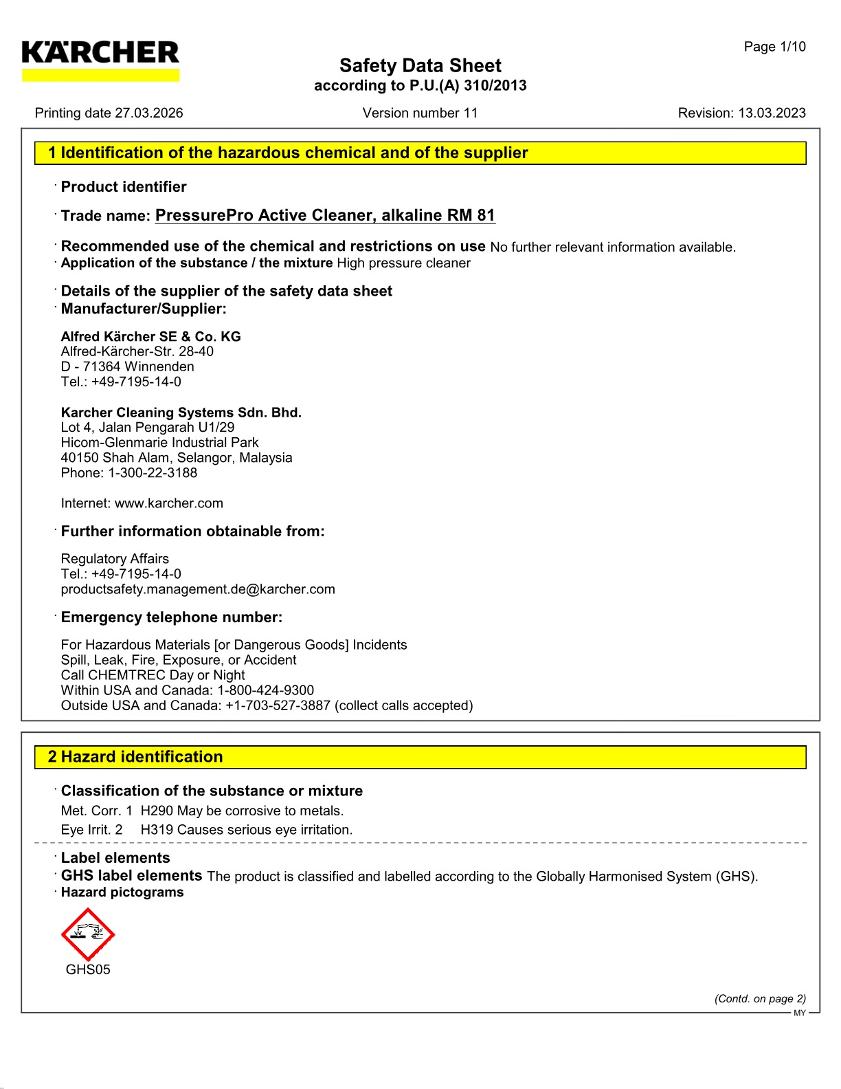 Safety data sheet