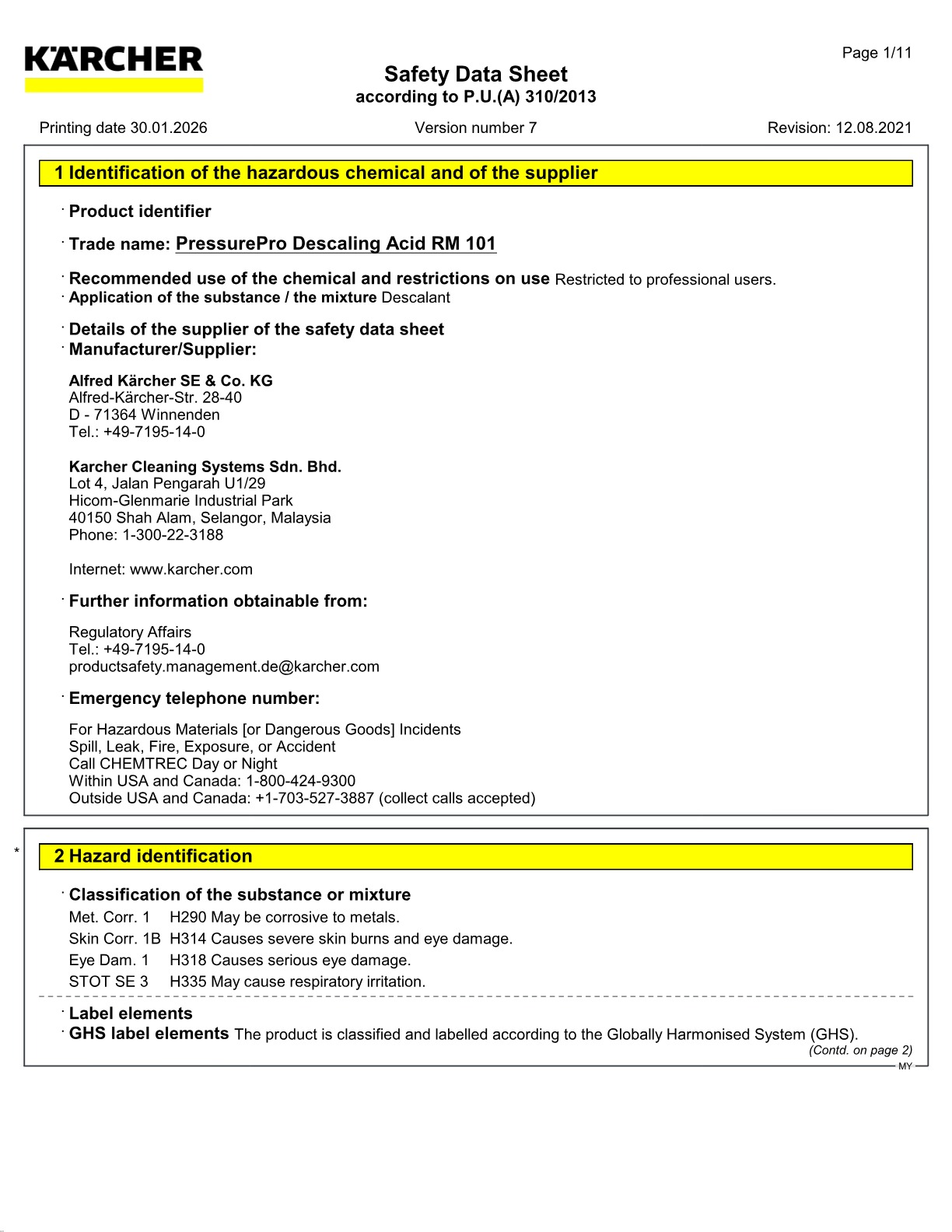 Safety data sheet