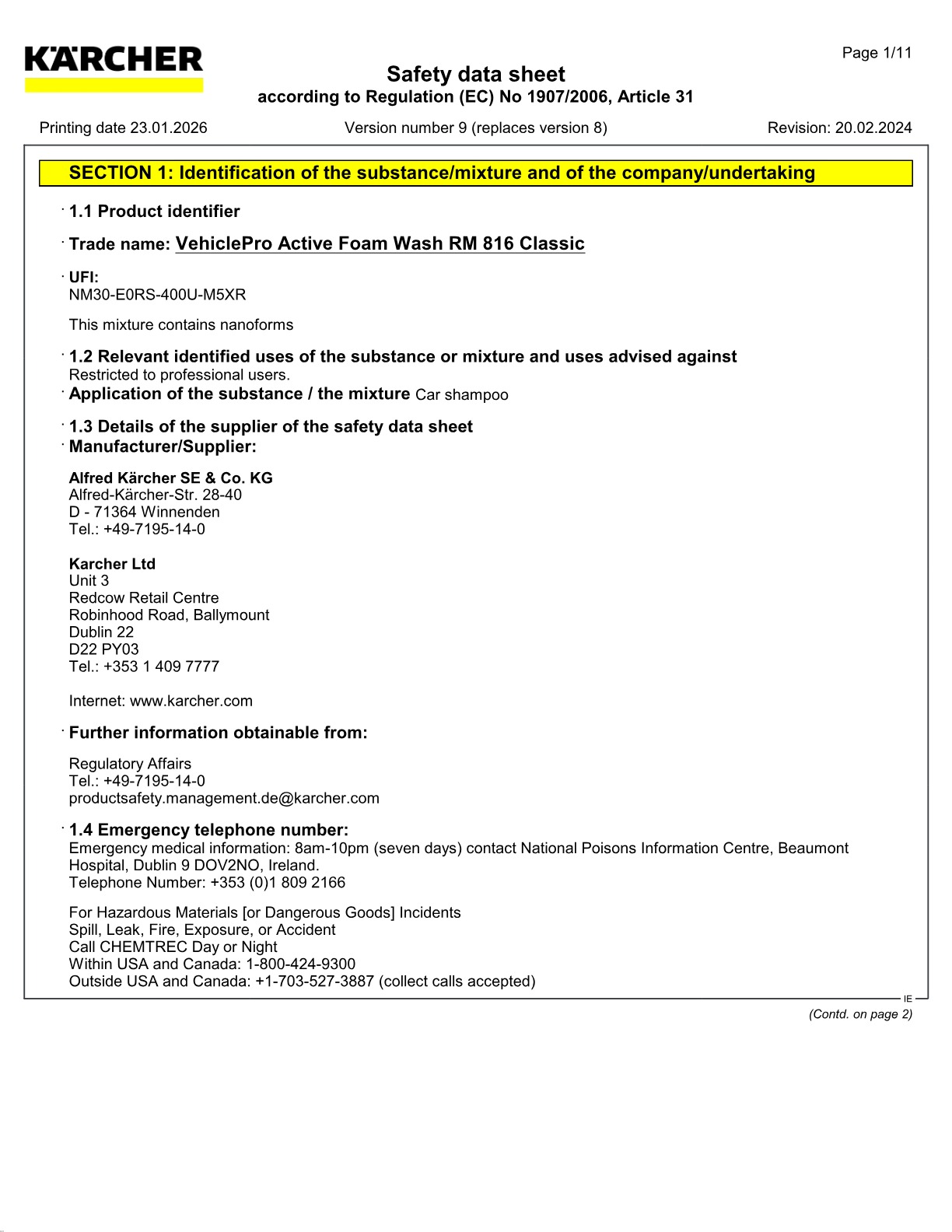 Safety data sheet