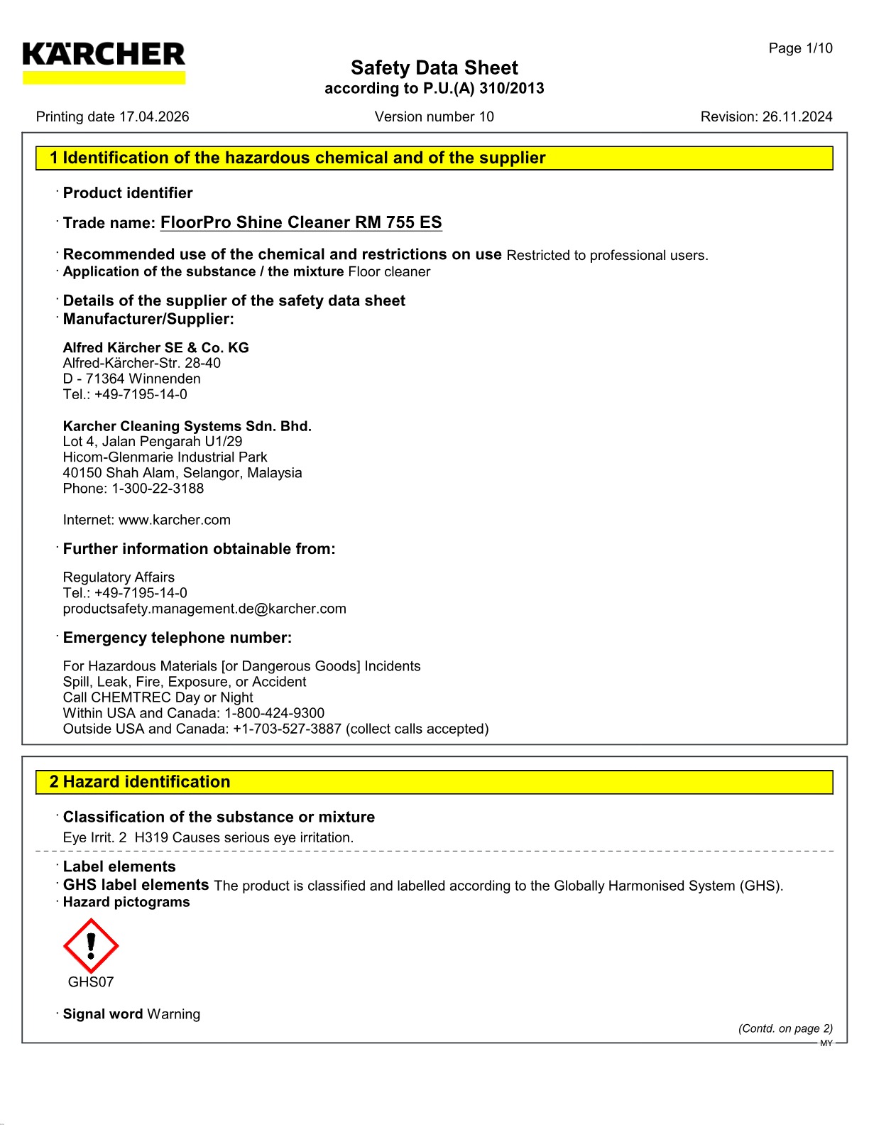 Safety data sheet
