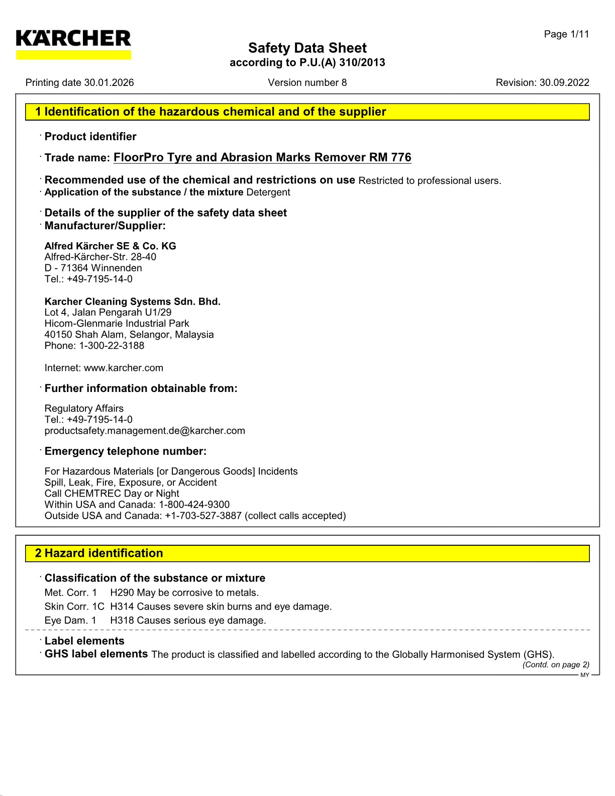 Safety data sheet