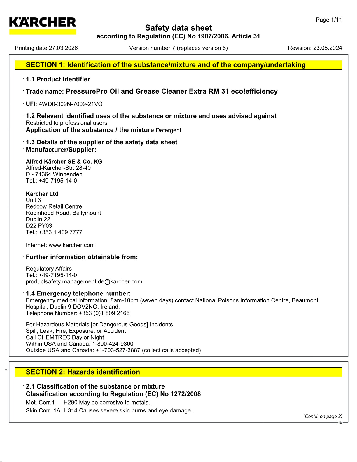 Safety data sheet