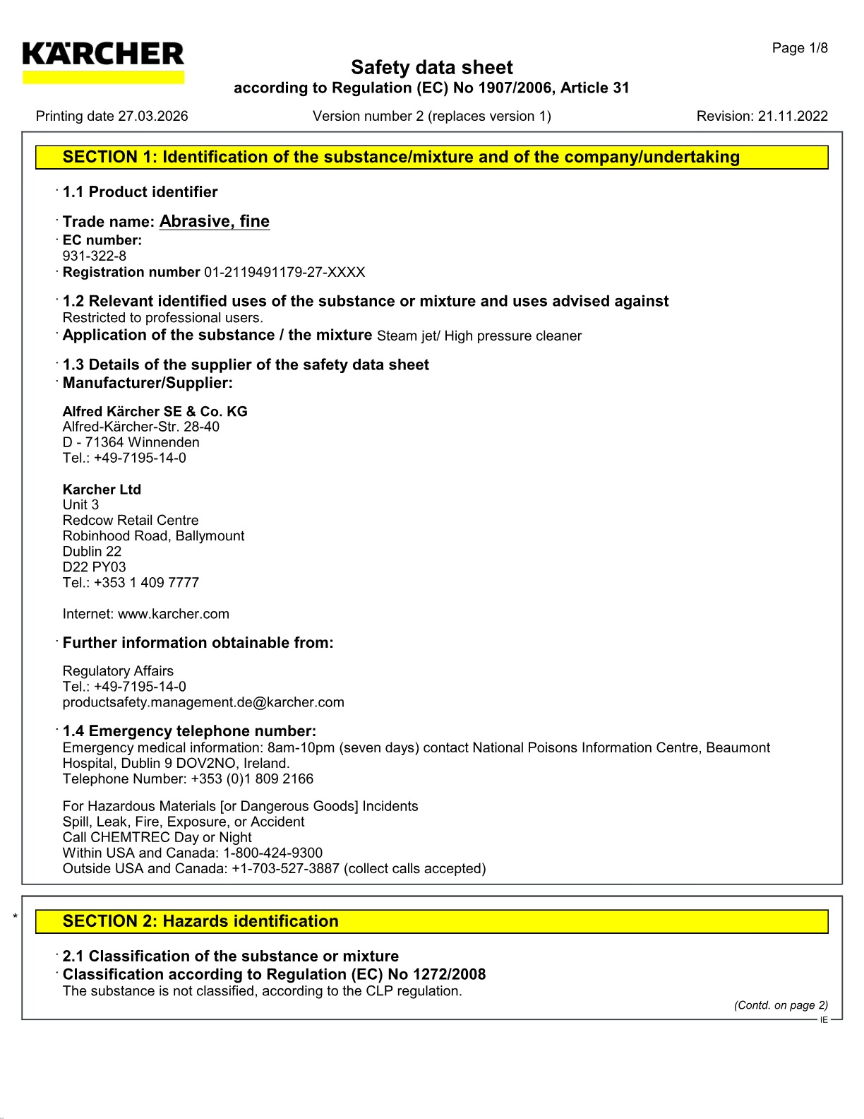 Safety data sheet
