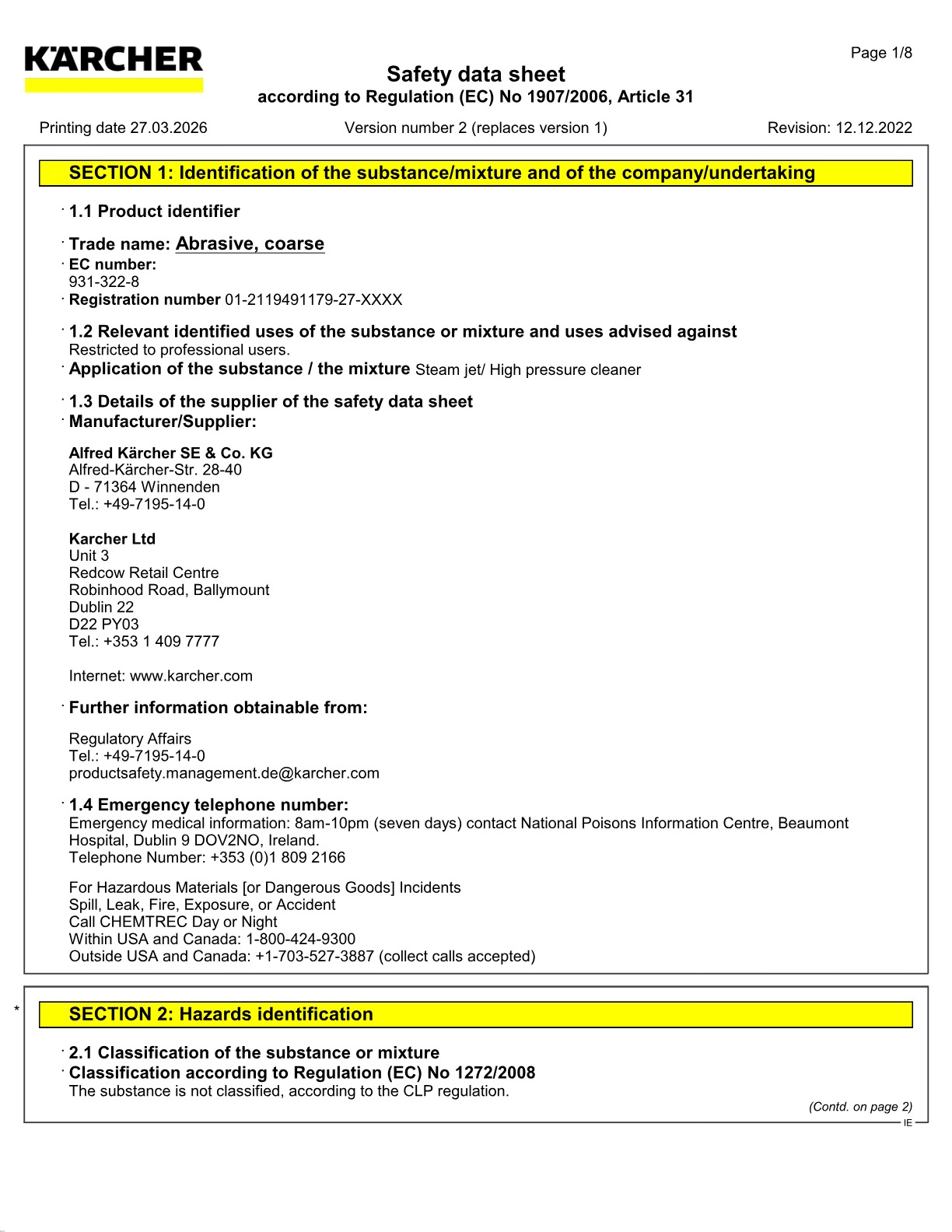 Safety data sheet