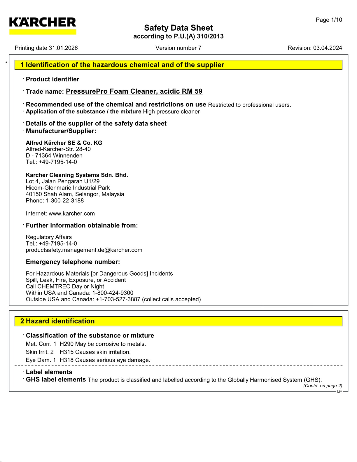 Safety data sheet
