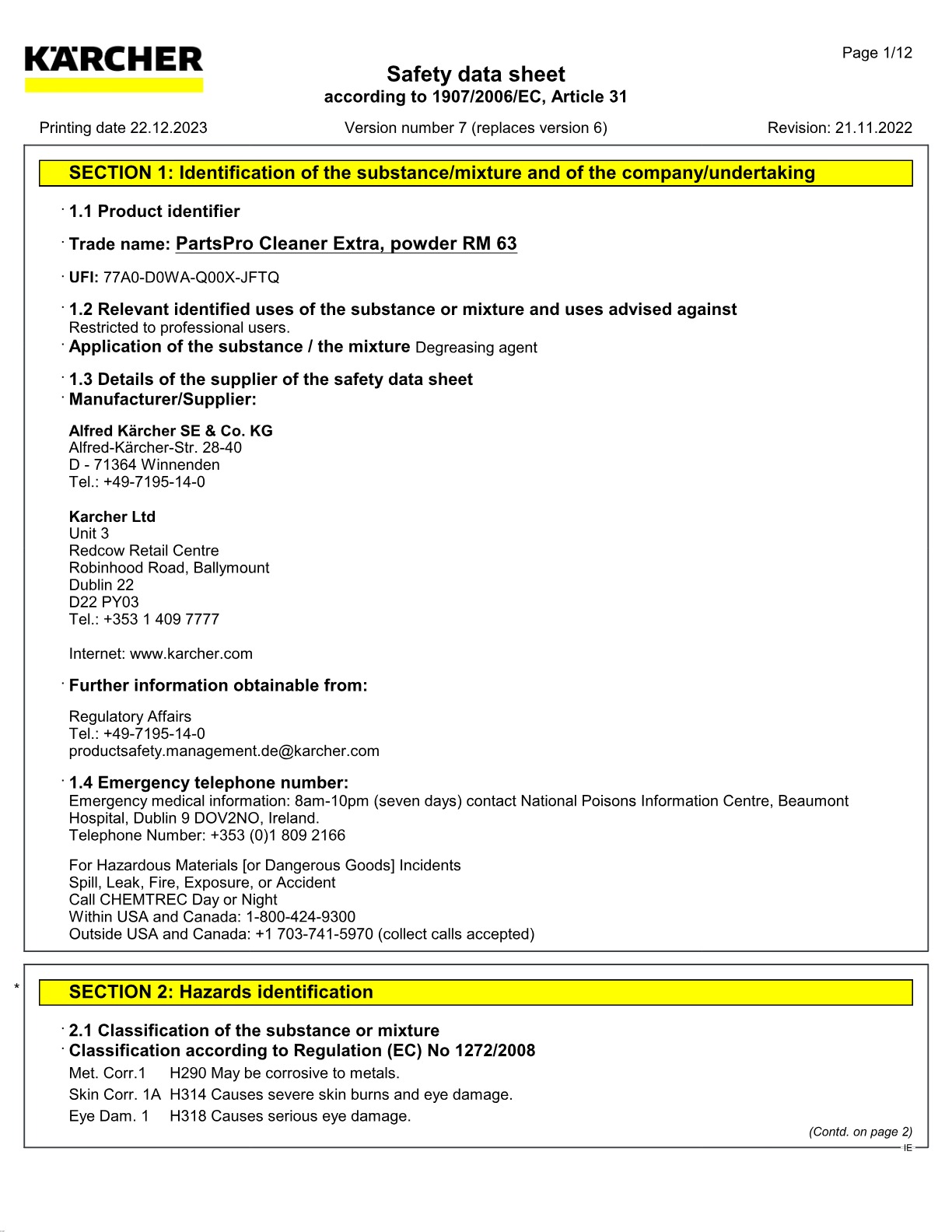Safety data sheet