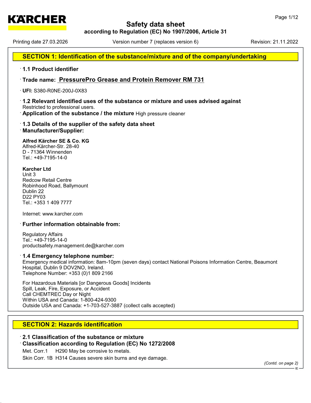 Safety data sheet