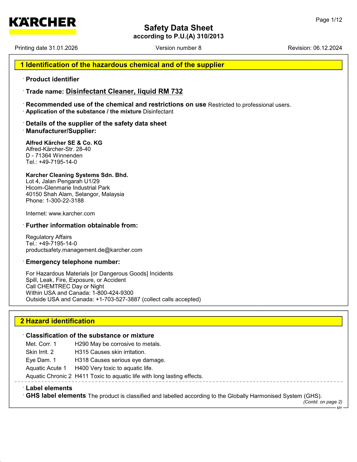 Safety data sheet