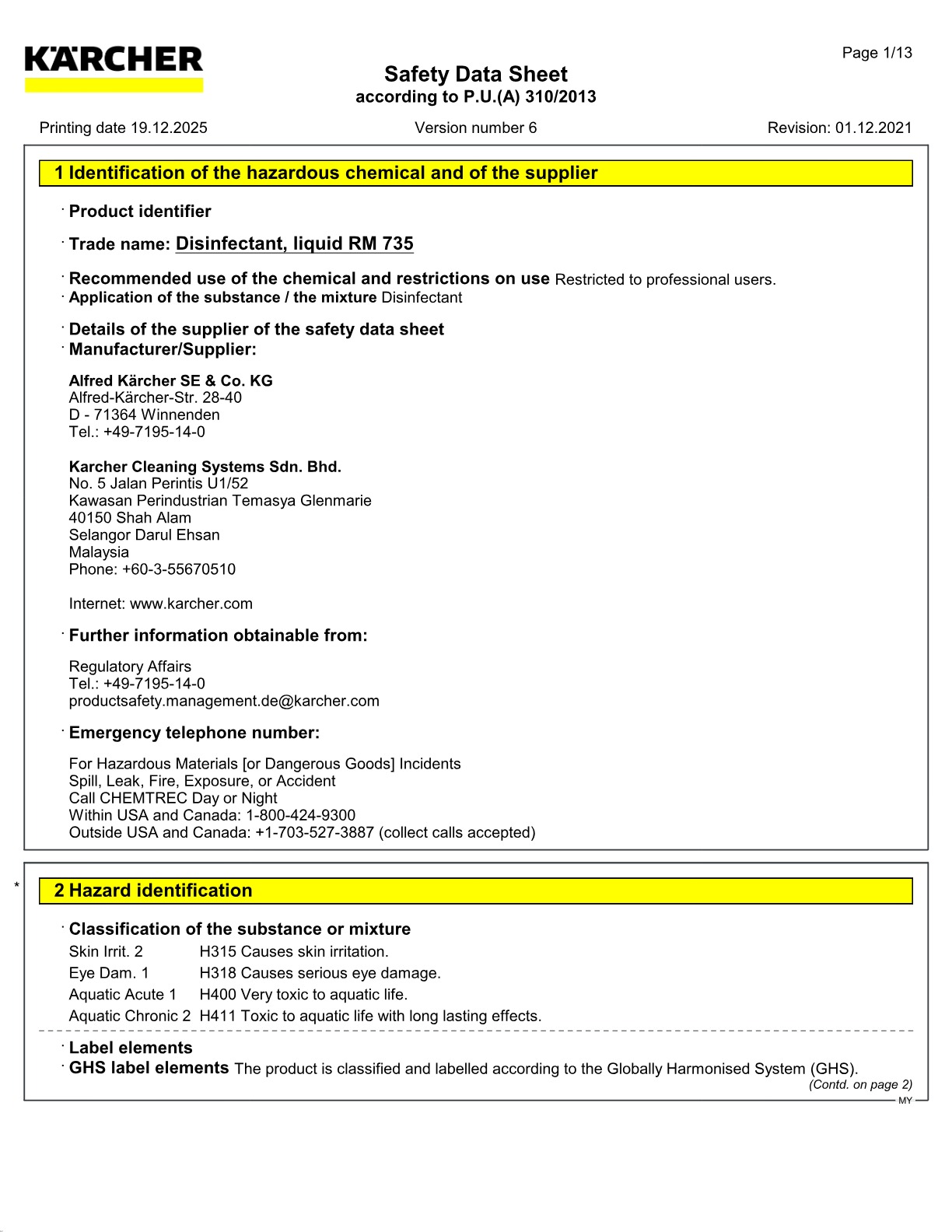 Safety data sheet