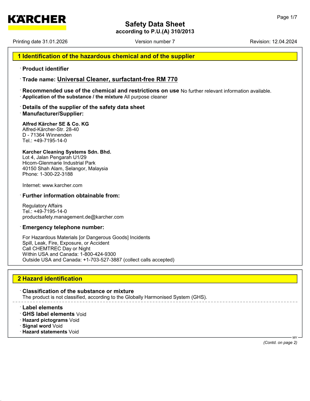 Safety data sheet