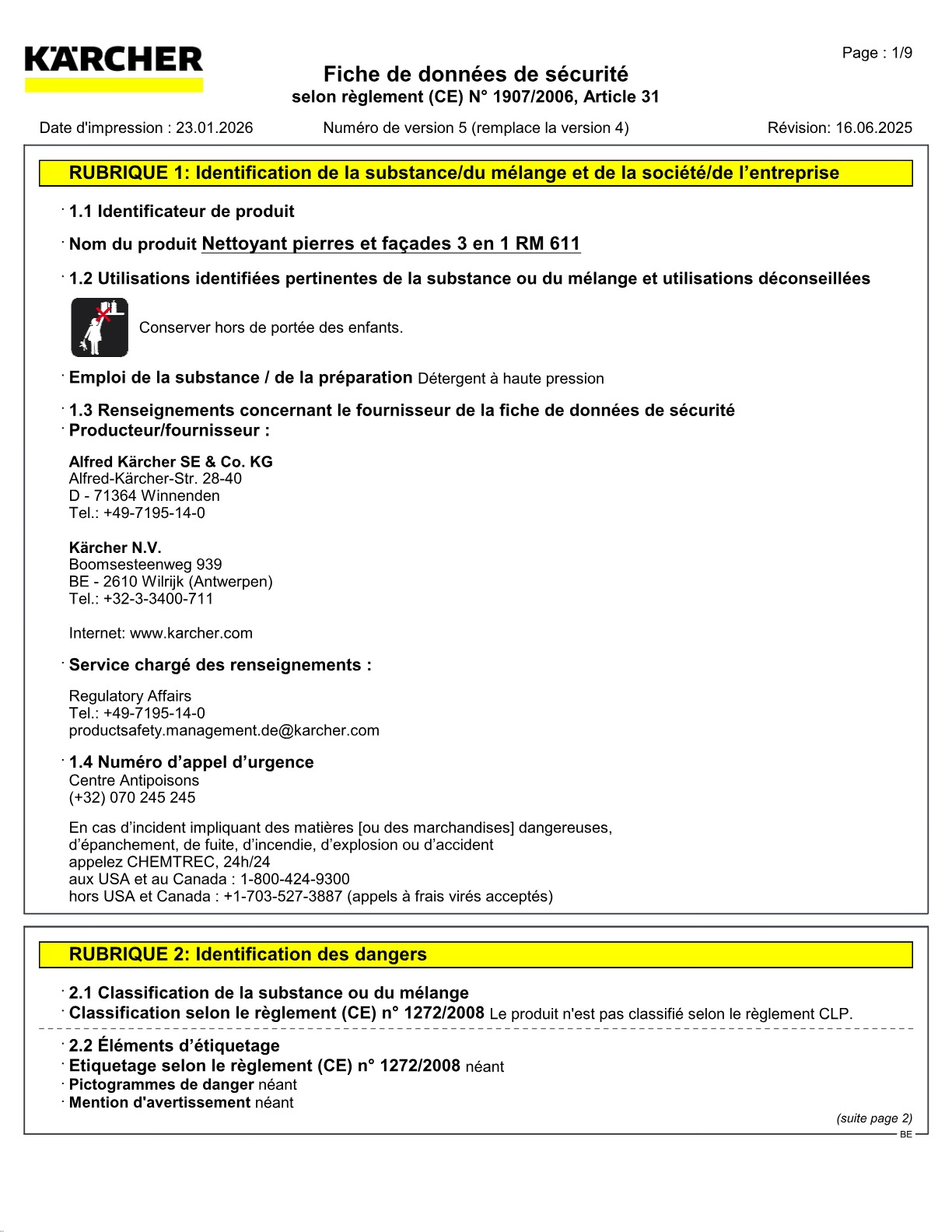 Fiche de données de sécurité
