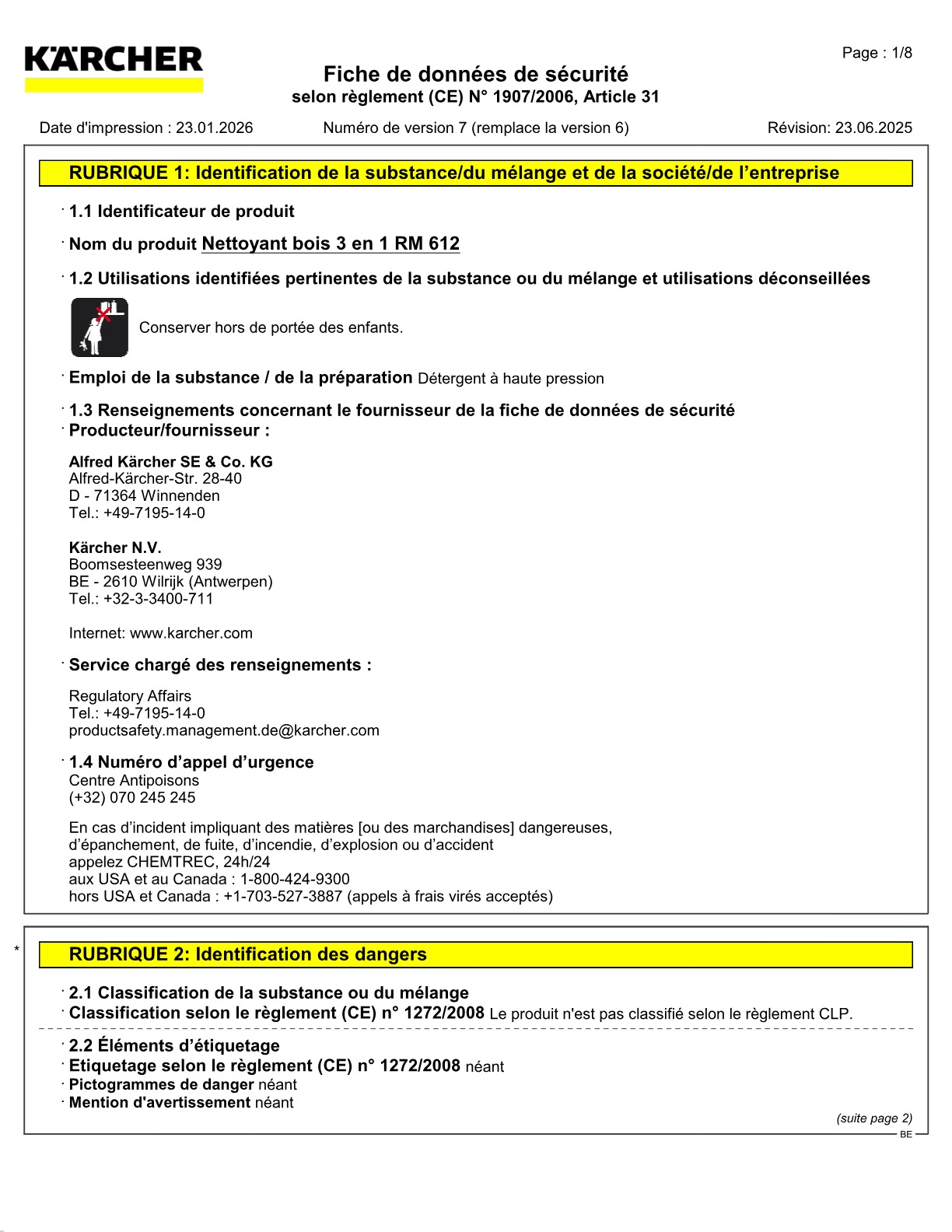 Fiche de données de sécurité
