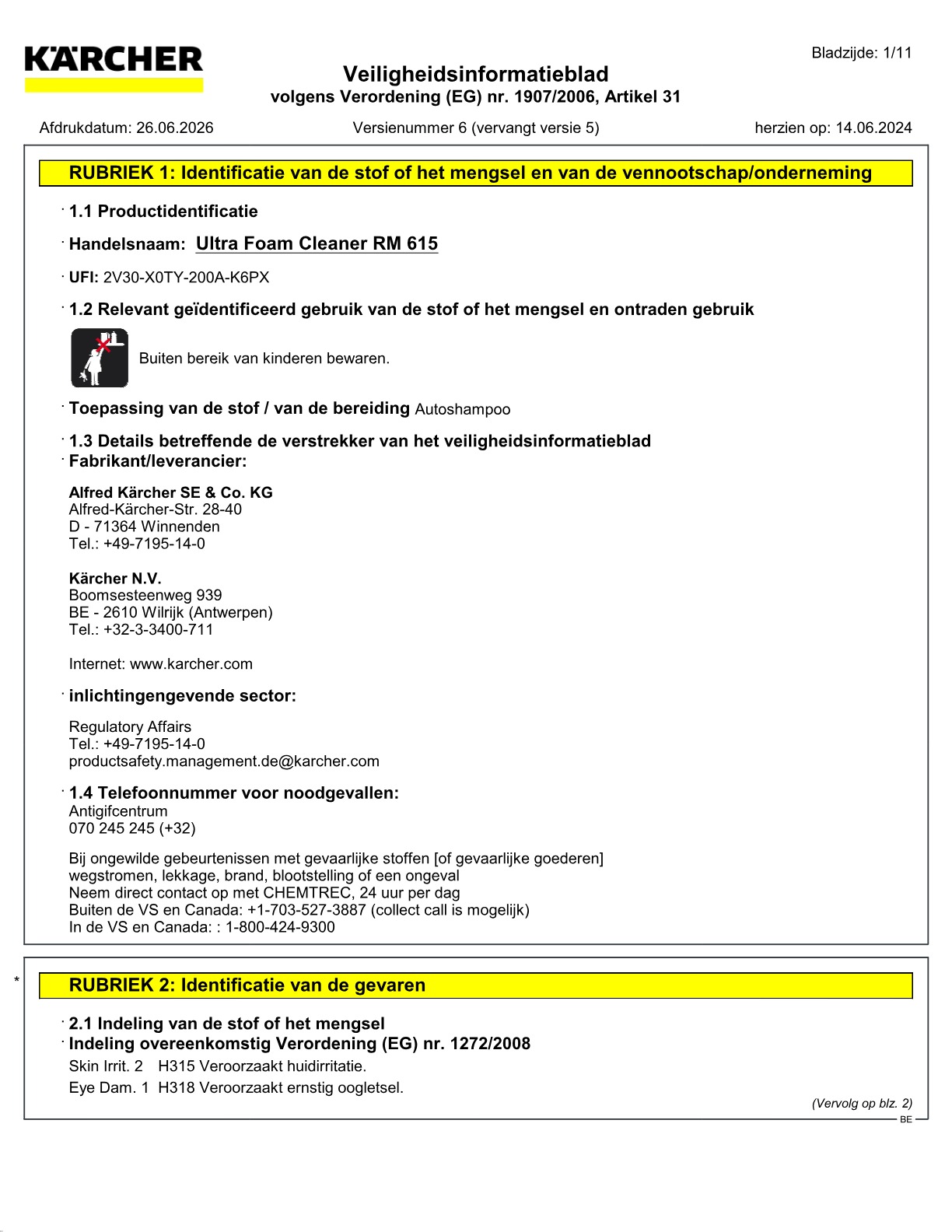 Veiligheidsinformatieblad