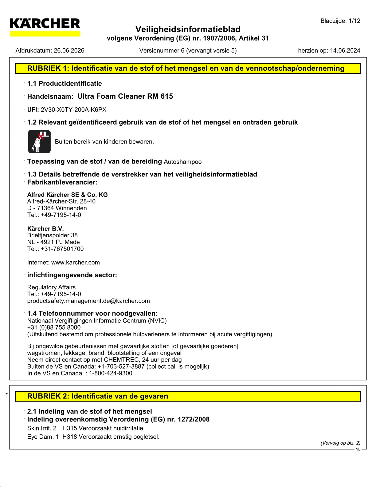 Veiligheidsinformatieblad