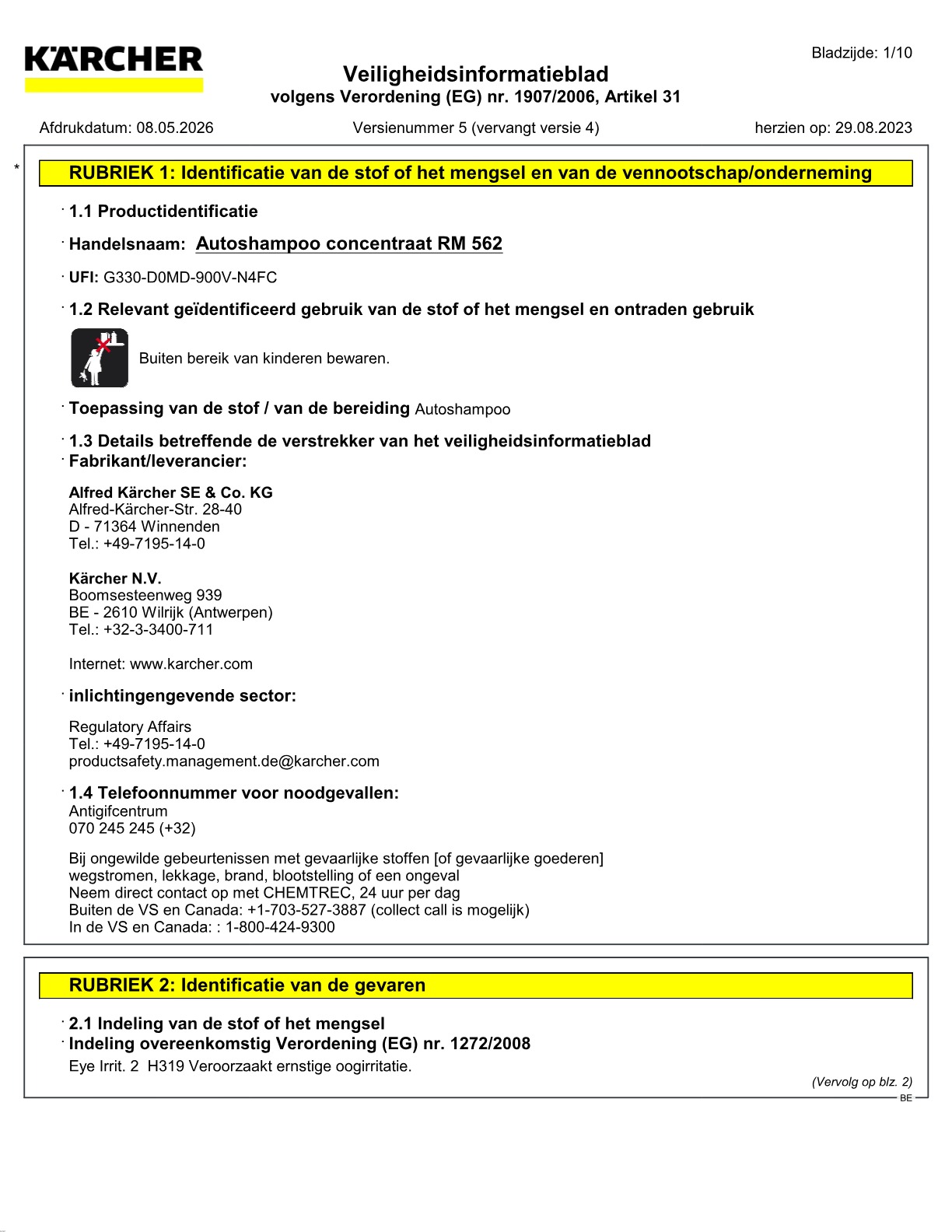 Veiligheidsinformatieblad