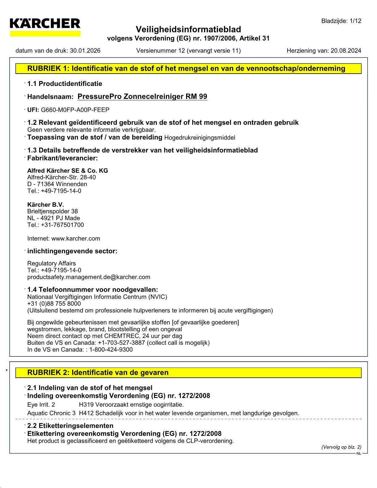 Veiligheidsinformatieblad