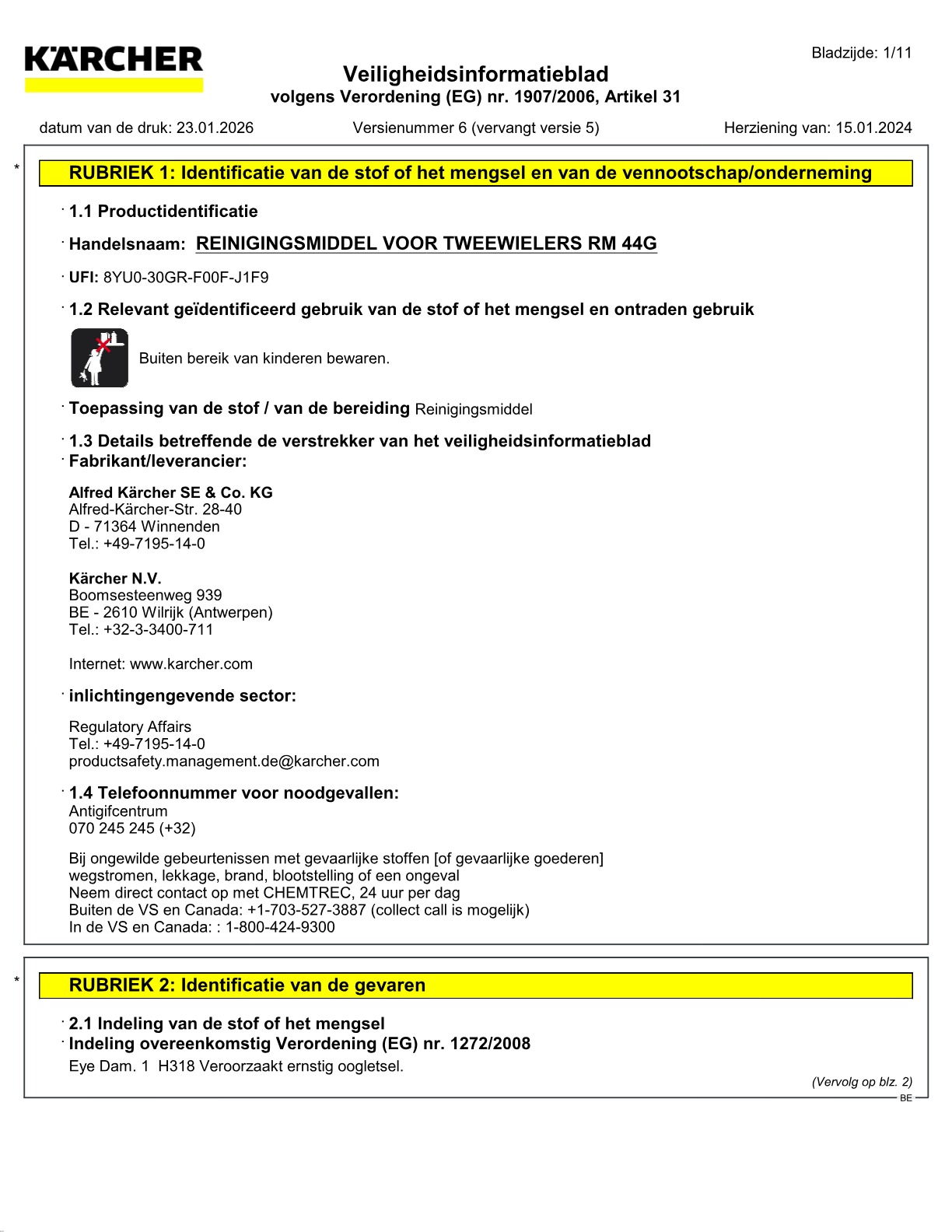 Veiligheidsinformatieblad