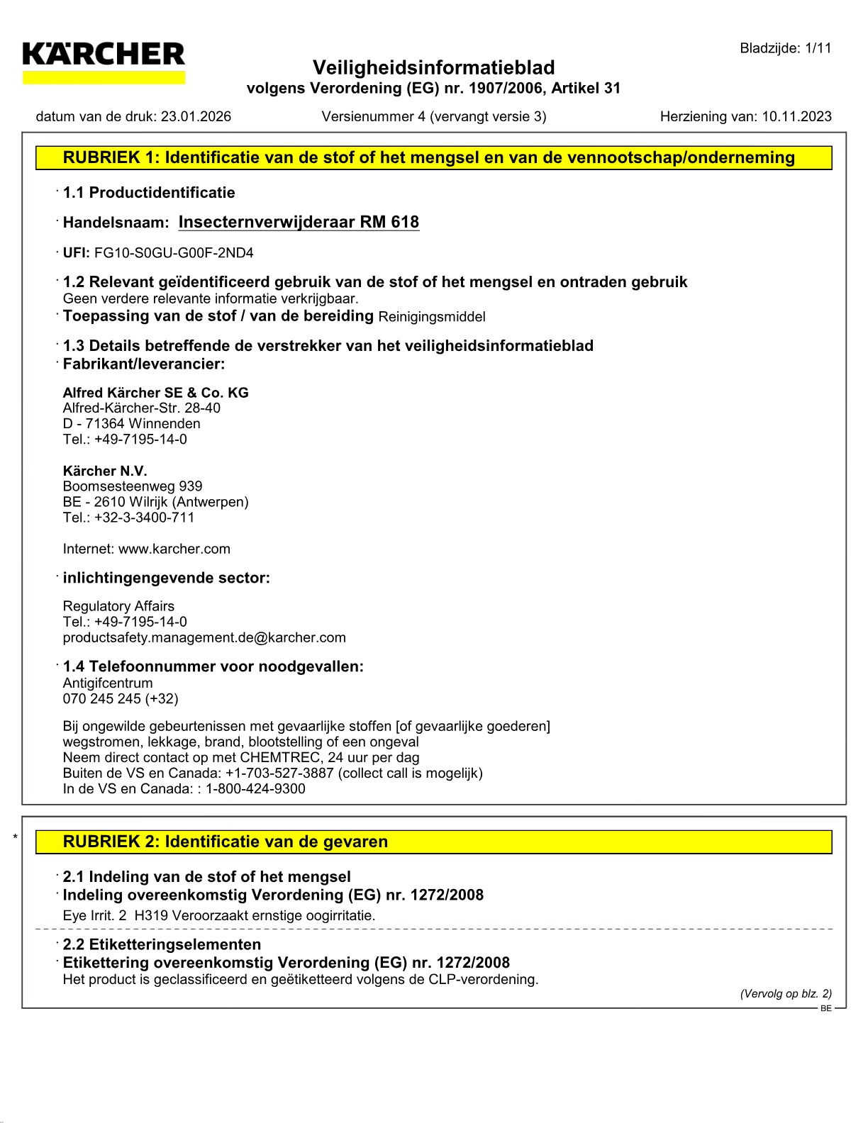 Veiligheidsinformatieblad