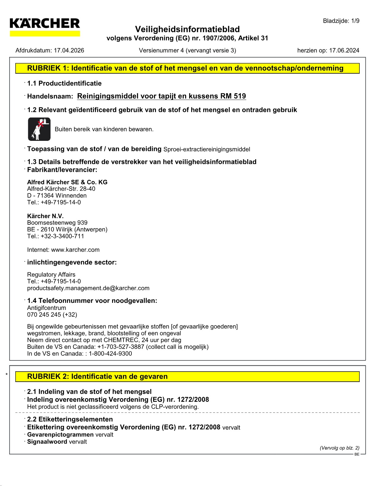 Veiligheidsinformatieblad