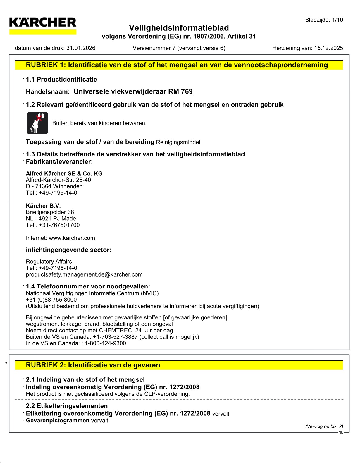 Veiligheidsinformatieblad