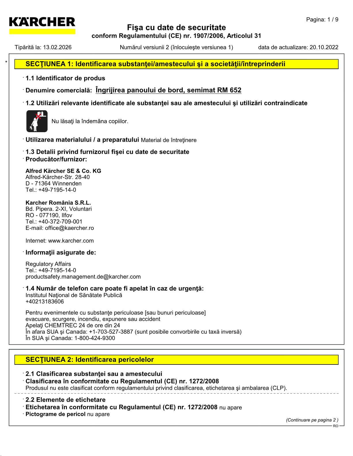 Fișă cu date de securitate