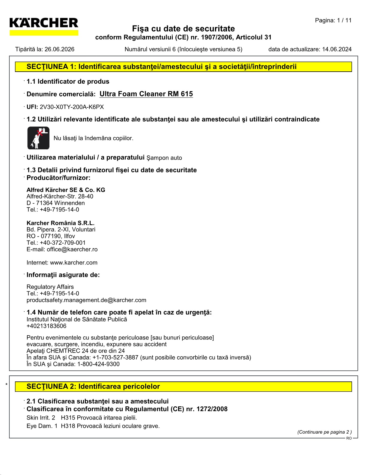 Fișă cu date de securitate