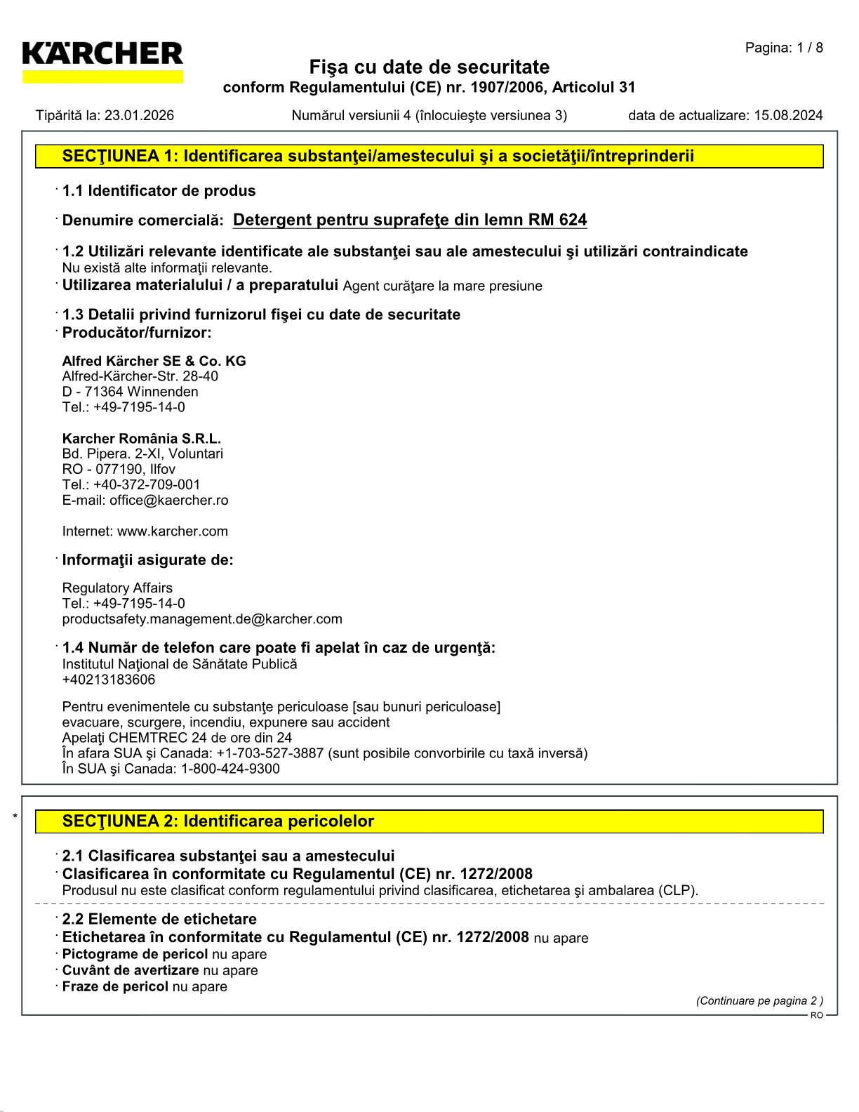 Fișă cu date de securitate