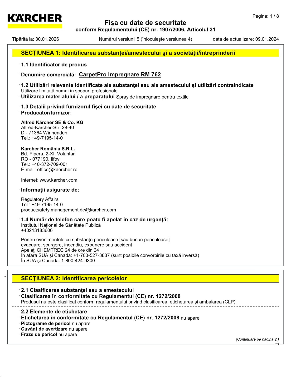 Fișă cu date de securitate