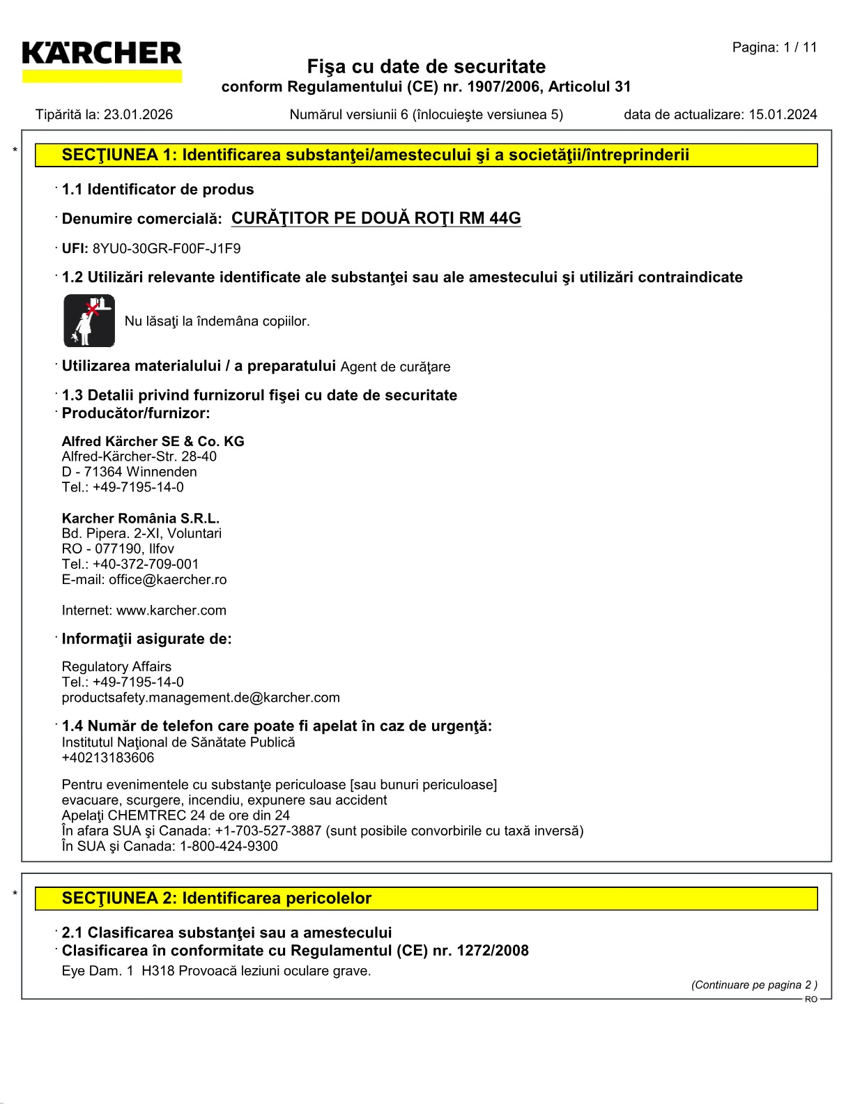Fișă cu date de securitate